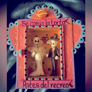 Handmade sugar skull art from Mexico